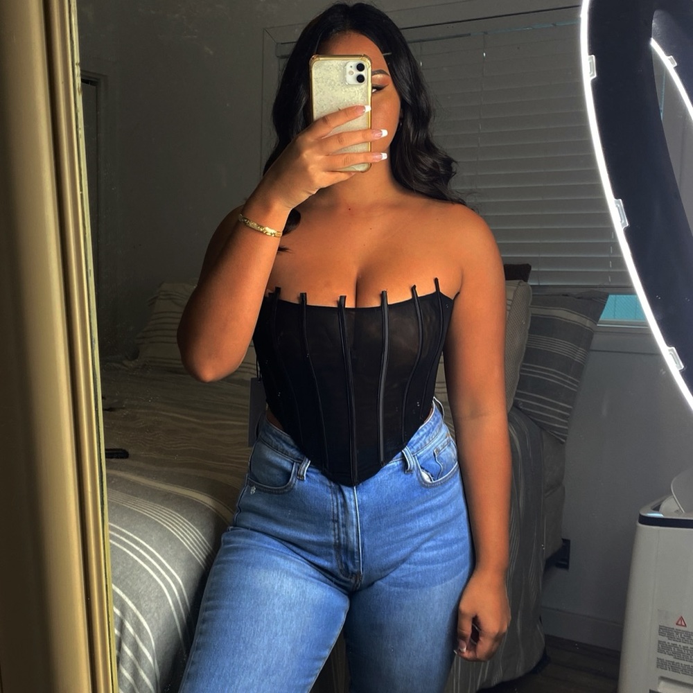 Mesh Corset Top with boning